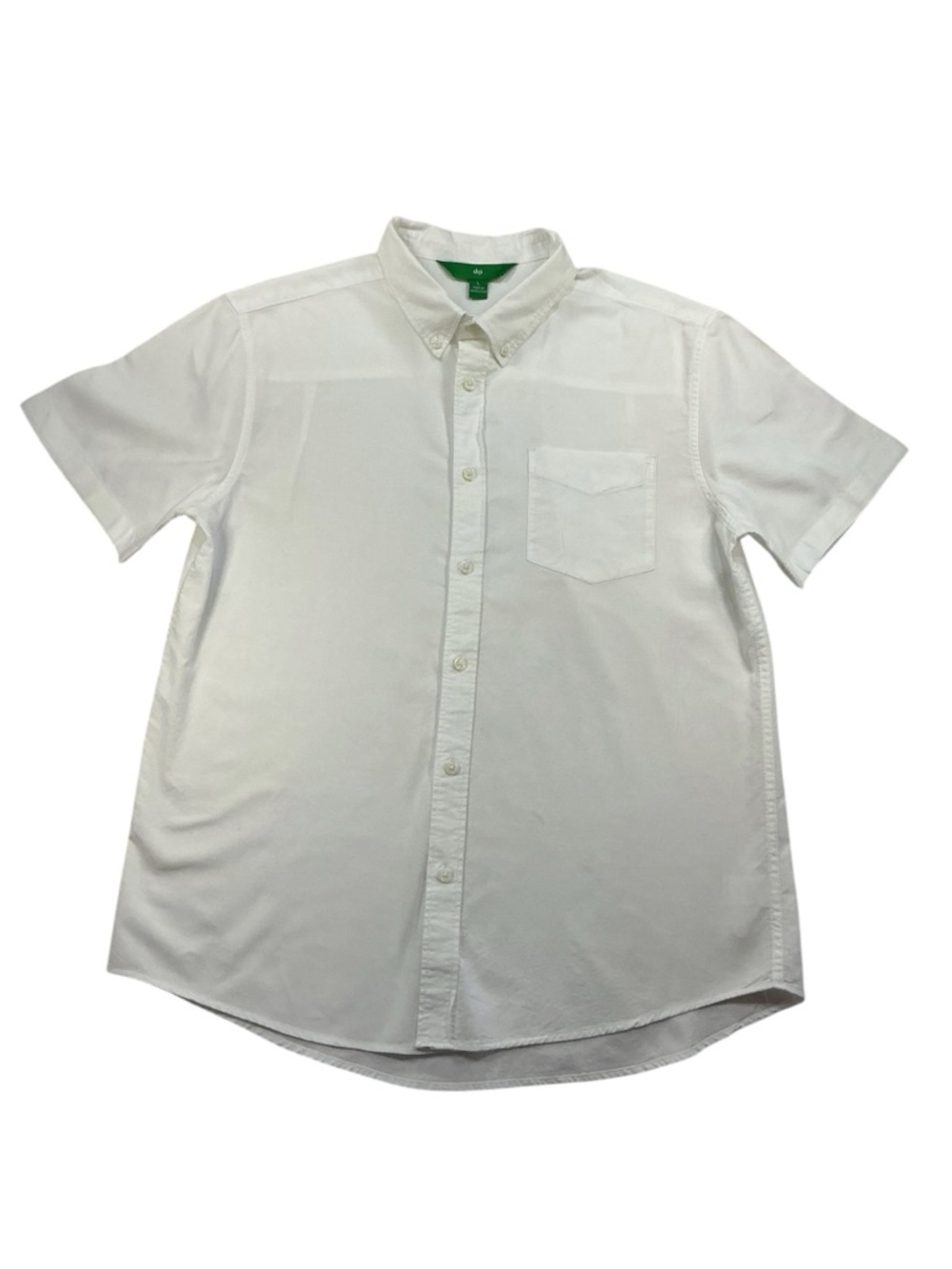 dip Men’s White Short-Sleeve Button-Down Front pocket Shirt Sz. L NWOT